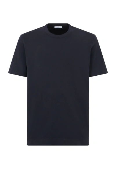 Boglioli Garment-dyed Cotton T-shirt In Blue