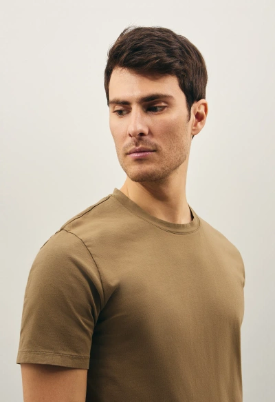 Boglioli Garment-dyed Cotton T-shirt In Brown