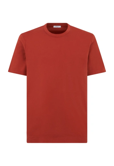 Boglioli Garment-dyed Cotton T-shirt In Rust