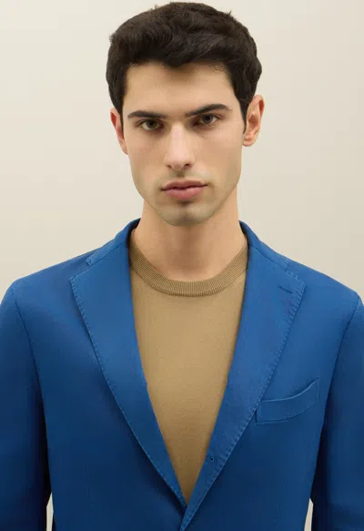 Boglioli Garment Dyed Cotton Tencel K-jacket In Blue