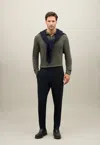 Boglioli Garment Dyed High Performance Wool Regular Chinos In Blue