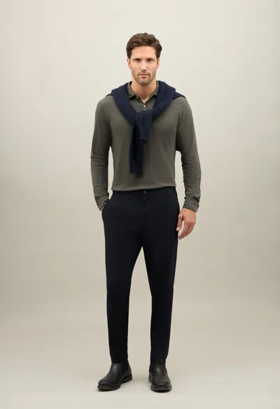 Boglioli Garment Dyed High Performance Wool Regular Chinos In Blue
