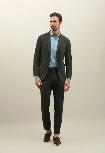 Boglioli Garment Dyed Light Popeline K-suit In Moss