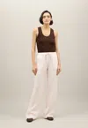 Boglioli Light Wool Honeycomb Jog Wide Trousers In Pastel Pink