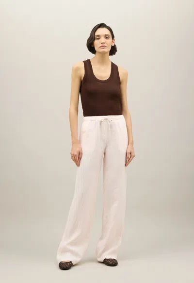 BOGLIOLI GARMENT DYED LINEN JOG WIDE TROUSERS