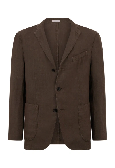 Boglioli Garment-dyed Linen K-jacket In Brown