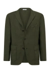 Boglioli Garment-dyed Linen K-jacket In Green