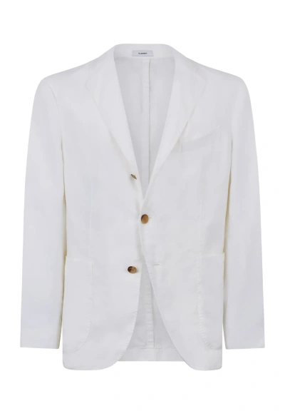 Boglioli Garment-dyed Linen K-jacket In White