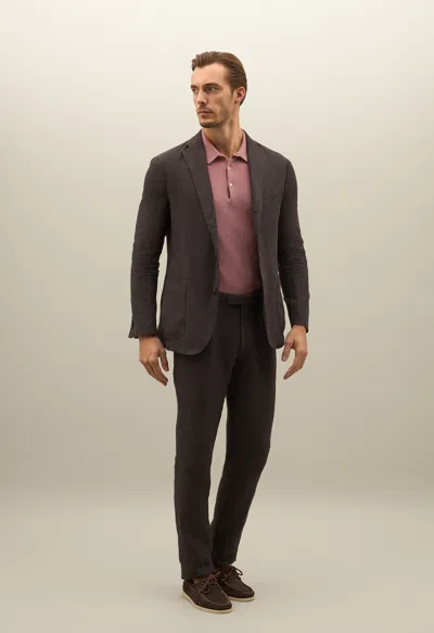 Boglioli Garment Dyed Linen K-suit In Brown