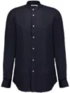 Boglioli Garment-dyed Linen Shirt In Blue
