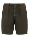 Boglioli Garment-dyed Linen Shorts In Green
