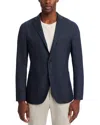 Boglioli Garment Dyed Melange Hopsack Slim Fit K. Jacket In Navy