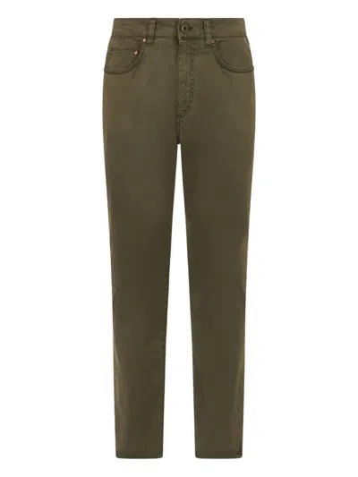 Boglioli Garment-dyed Trousers In Green