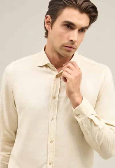 Boglioli Garment Dyed Vaiella Shirt In White
