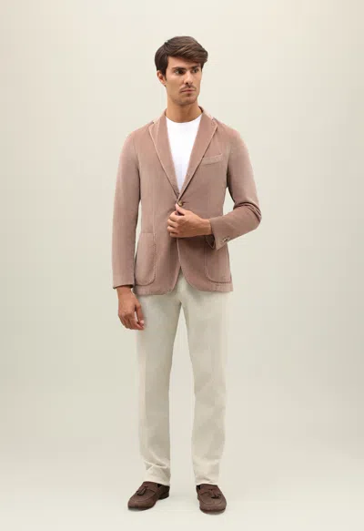 Boglioli Garment Dyed Velvet K-jacket In Rosybrown