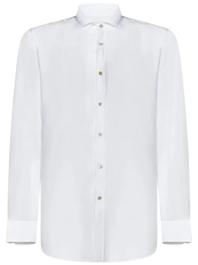 Boglioli Garment-dyed White Lyocell Shirt