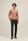 Boglioli Garment Dyed Wool Crewneck In Rosybrown