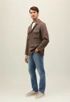 Boglioli Garment Dyed Wool Field Jacket In Brown