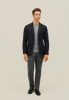 Boglioli Garment Dyed Wool Herringbone K-jacket In Black