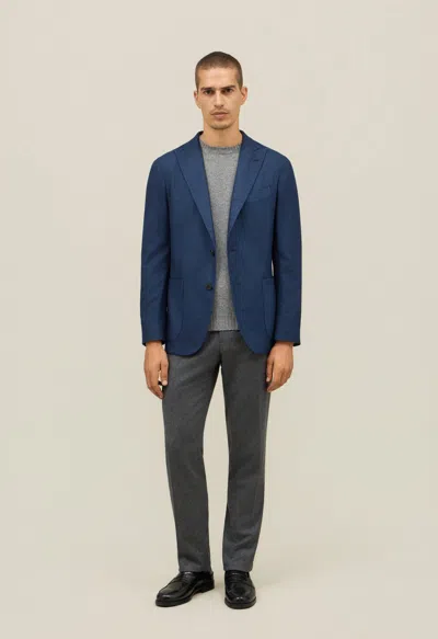 Boglioli Garment Dyed Wool K-jacket In Blue