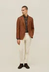 Boglioli Garment Dyed Wool K-jacket In Brown