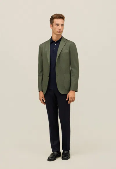 Boglioli Garment Dyed Wool K-jacket In Green
