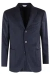 Boglioli Giacca 3 Bottoni Stirato In Blue