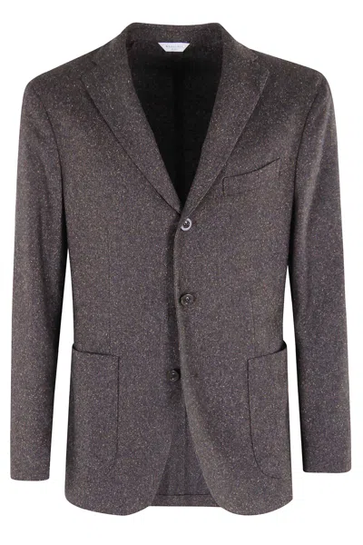 Boglioli Giacca 3 Bottoni Stirato In Brown