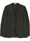 Boglioli Gingham Linen Single-breasted Blazer In Green