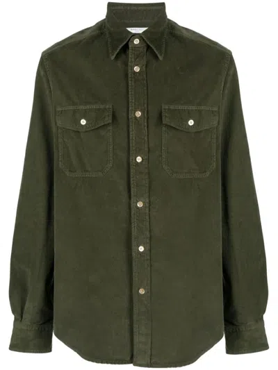 Boglioli Velvet Cotton Shirt In Green