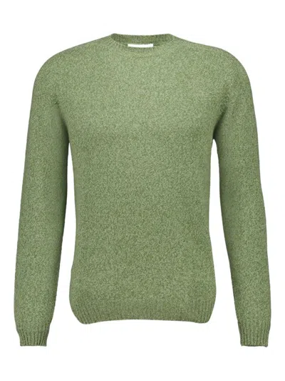Boglioli Green Round Neck Wool Sweather In Multi