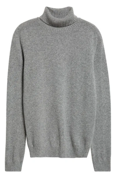Boglioli Heathered Grey Wool & Cashmere Turtleneck In Gray