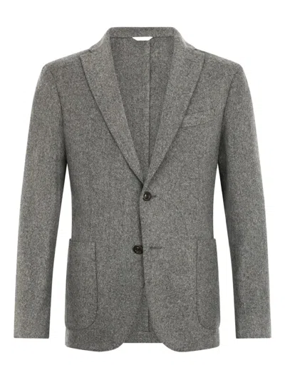 BOGLIOLI HERRINGBONE TWO-BUTTON JACKET