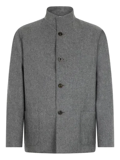 Boglioli Unstructured Virgin Wool-twill Suit Jacket In Gray