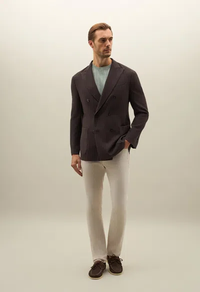 Boglioli High Performance Crêpe Wool Double-breasted K-jacket In Brown