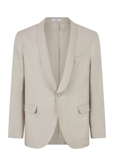 Boglioli High-quality Twill Linen K-jacket In Lime White