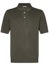Boglioli Sweaterlight Green Honeycomb Cotton Short-sleeved Polo Shirt.