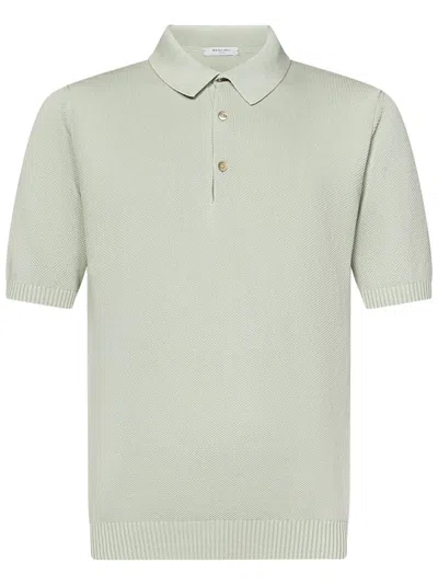 Boglioli Honeycomb Texture Short-sleeved Polo Shirt In Green