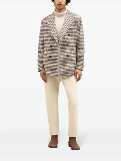 Boglioli Houndstooth Blazer In Brown
