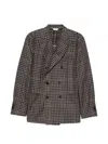 Boglioli Houndstooth Double-breasted Jacket In Black