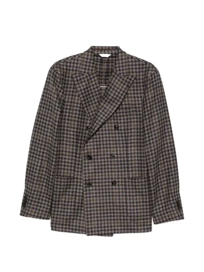 Boglioli Houndstooth Double-breasted Jacket In Black
