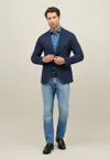 Boglioli Houndstooth Jersey Easy Jacket In Blue