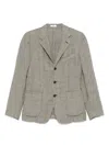 Boglioli Black Linen Blend Single-breasted Blazer In White