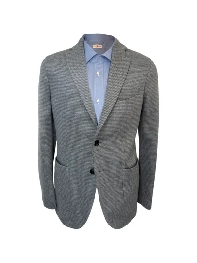 Boglioli Houndstooth Single-breasted Blazer In Gray