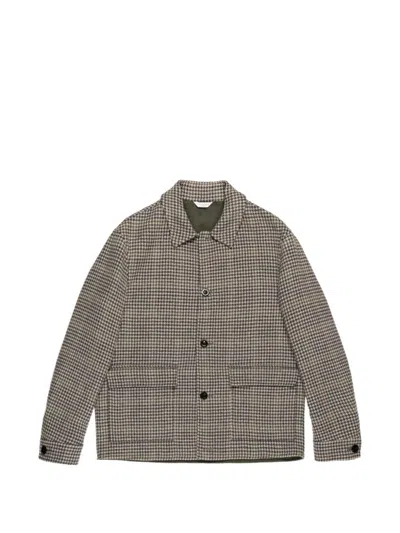 Boglioli Houndstooth-pattern Button-up Jacket In Neutral