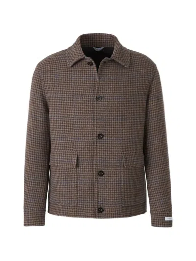 Boglioli Houndstooth-patterned Jacket In Brown