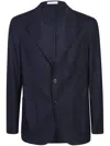 Boglioli Single-breasted Wool Blazer In Blue