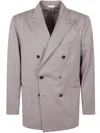 Boglioli Double-breasted Jacket In Neutral