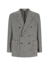 Boglioli Double-breasted Houndstooth Blazer In Black