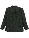 Boglioli Dark Green Linen Jacket In Green